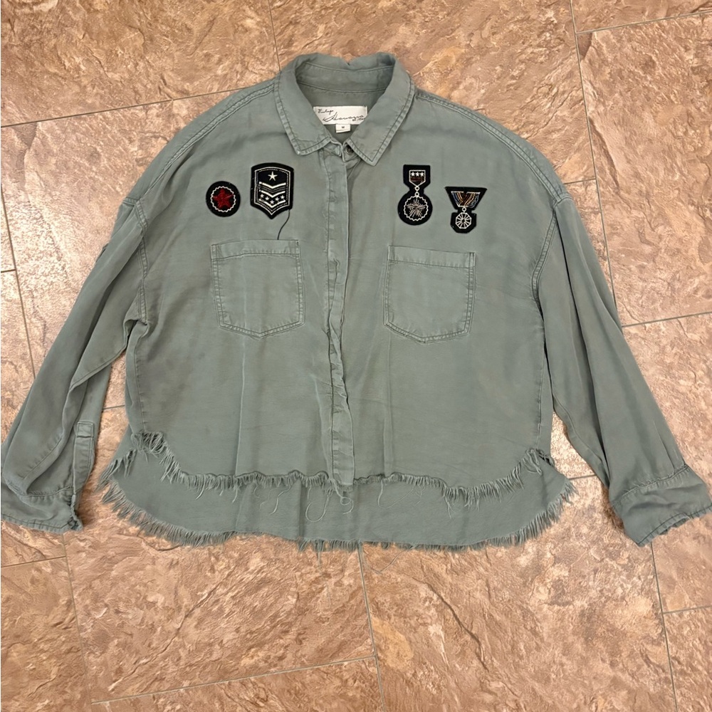 Army green Button-Up Shirt